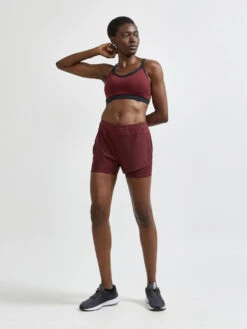 Craft Women's Advance Essence 2-IN-1 Shorts - Truffle (1910722-439000) -BROOKS Store 1910722 439000 ADVEssence2 in 1ShortsW Closeup4 Preview 1