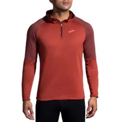 BROOKS Store 7 Brooks Men's Notch Thermal Hoodie - Copper/Heather Dark Copper (211402682)