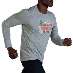 Brooks Men's Run Merry Distance Longsleeve - Heather Ash/Run Merry (211404047) -BROOKS Store 211404 047 MV Run Merry Distance Graphic LS