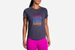Brooks Women's Distance Graphic Short Sleeve (221469) -BROOKS Store 221469 459 MF Distance Graphic Short Sleeve