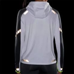 Brooks Women's Run Visible Thermal Hoodie - White/Asphalt/Nightlife (221559134) -BROOKS Store 221559 134 D4 Run Visible Thermal Hoodie