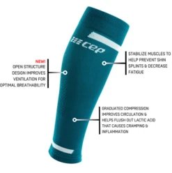 CEP Men's 4.0 Compression Calf Sleeve - Petrol (WS309R) -BROOKS Store cepmenspetrol1
