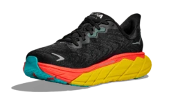 HOKA Men's Arahi 6 -BROOKS Store hoka mens arahi 6 running shoe black red yellow 1